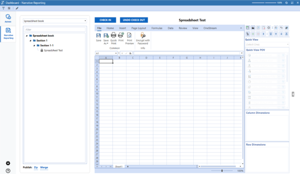 Spreadsheet application in OneStream